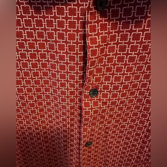 Toscano red and white patterned silk top - Picture 4 of 8